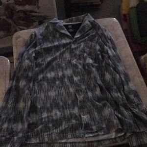 Long sleeve button down lounge shirt